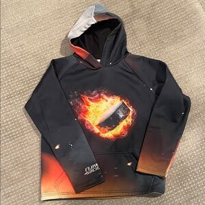 Flow Society Black and Orange Hockey Puck Hoodie